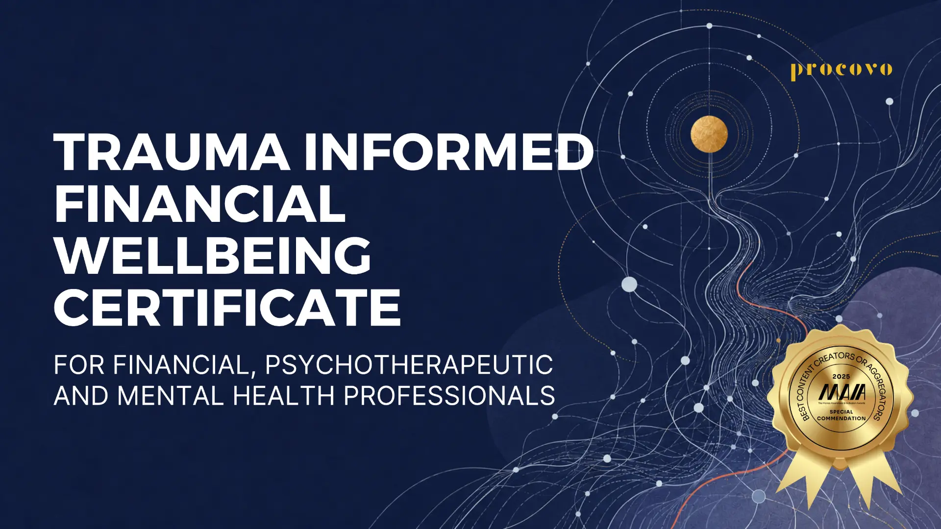Trauma Informed Financial Wellbeing Certificate course cover for psychotherapeutic, financial, mental health and social support professionals worldwide